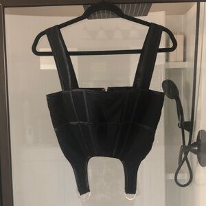 White Fox Black Corset bustier top NWT S Goth dark romance EMO Rave Punk
